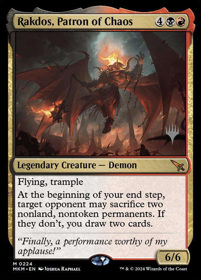 Rakdos, Patron of Chaos (Promo Pack: Murders at Karlov Manor) Near Mint Foil