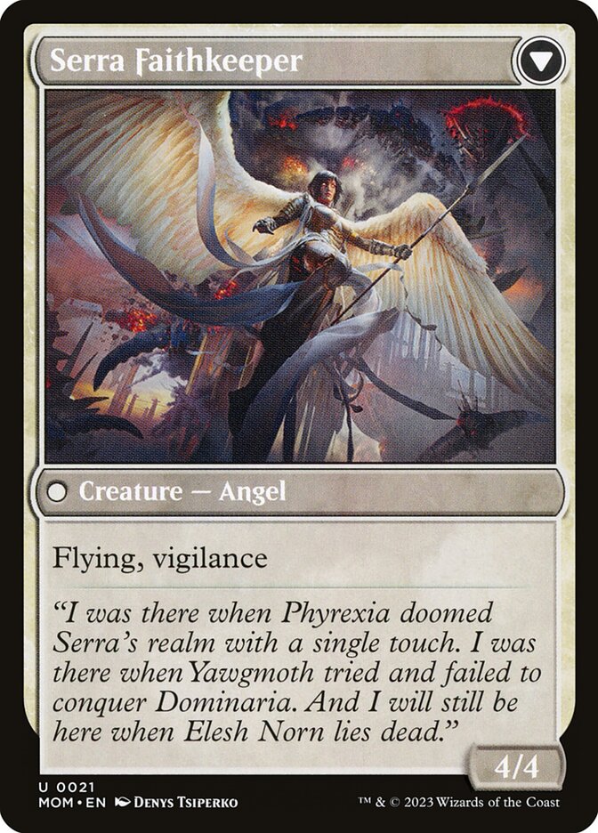 Back face of Serra Faithkeeper