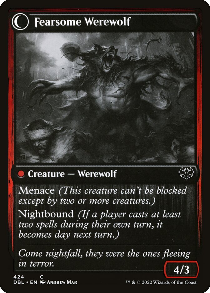 Back face of Fearsome Werewolf