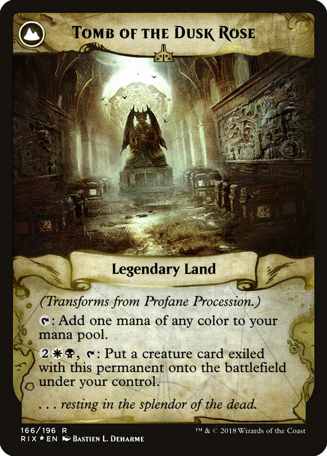 Back face of Tomb of the Dusk Rose