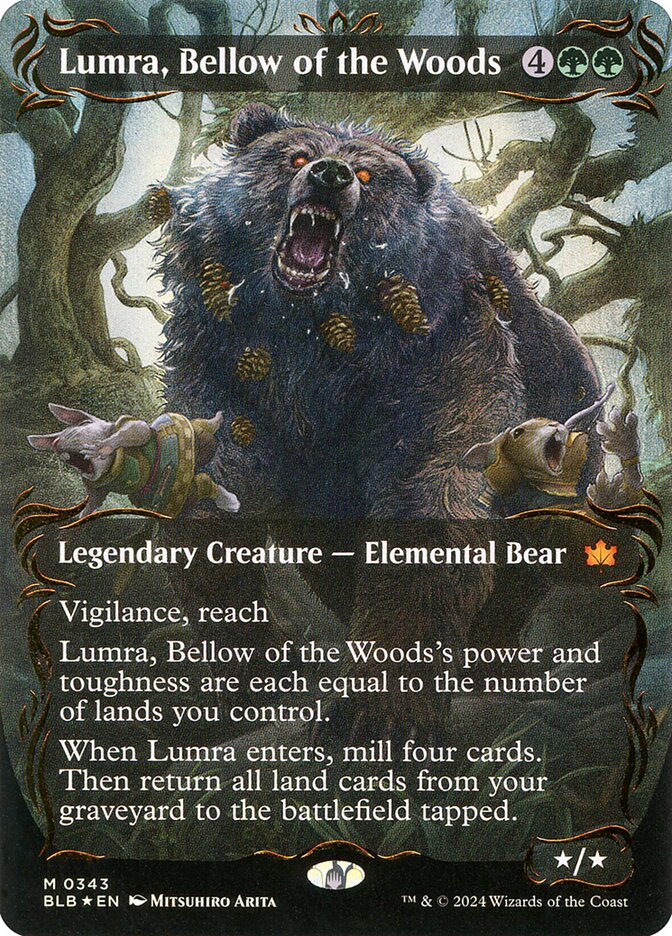 Lumra, Bellow of the Woods (Borderless) (Raised Foil) (Bloomburrow) Near Mint Foil