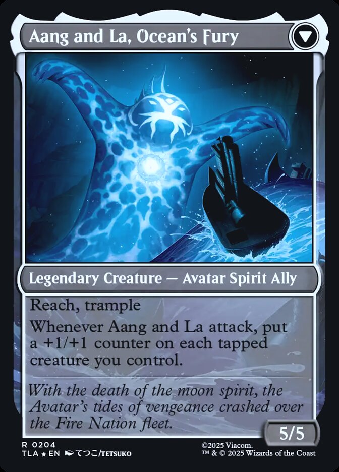 Back face of Aang and La, Ocean's Fury