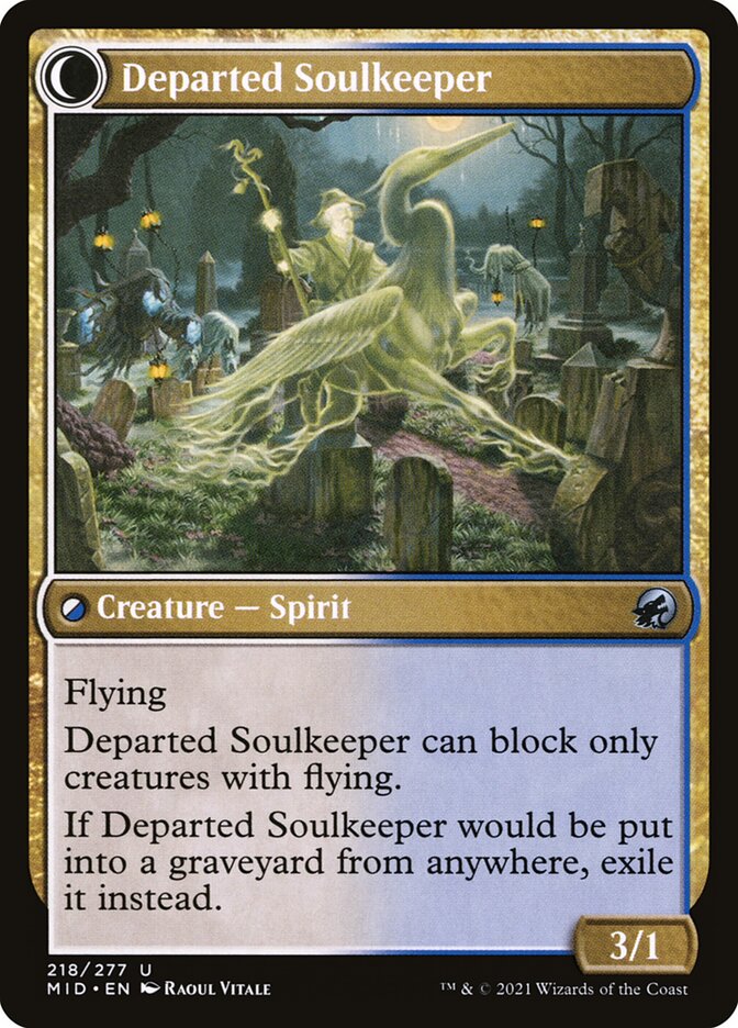 Back face of Departed Soulkeeper