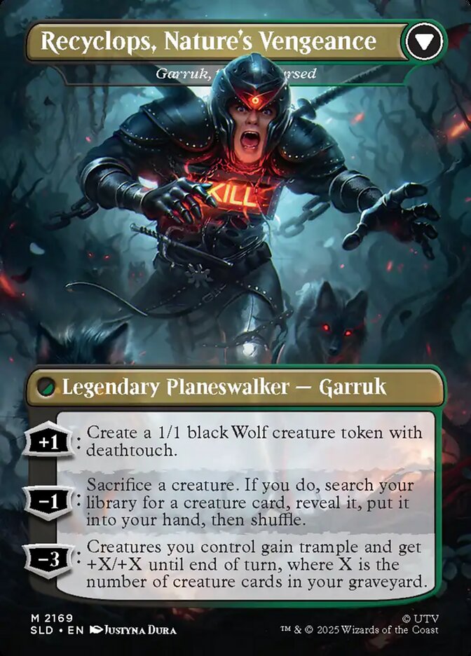Back face of Garruk, the Veil-Cursed