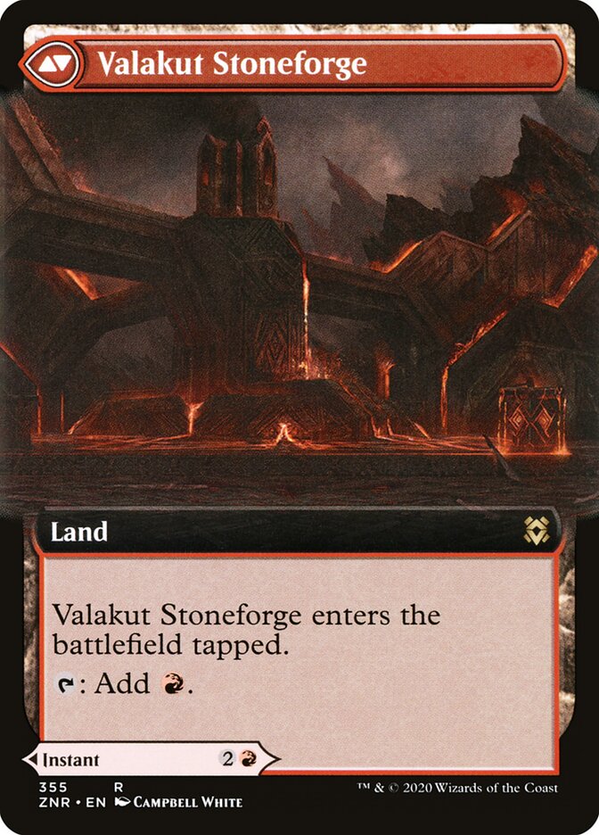 Back face of Valakut Stoneforge