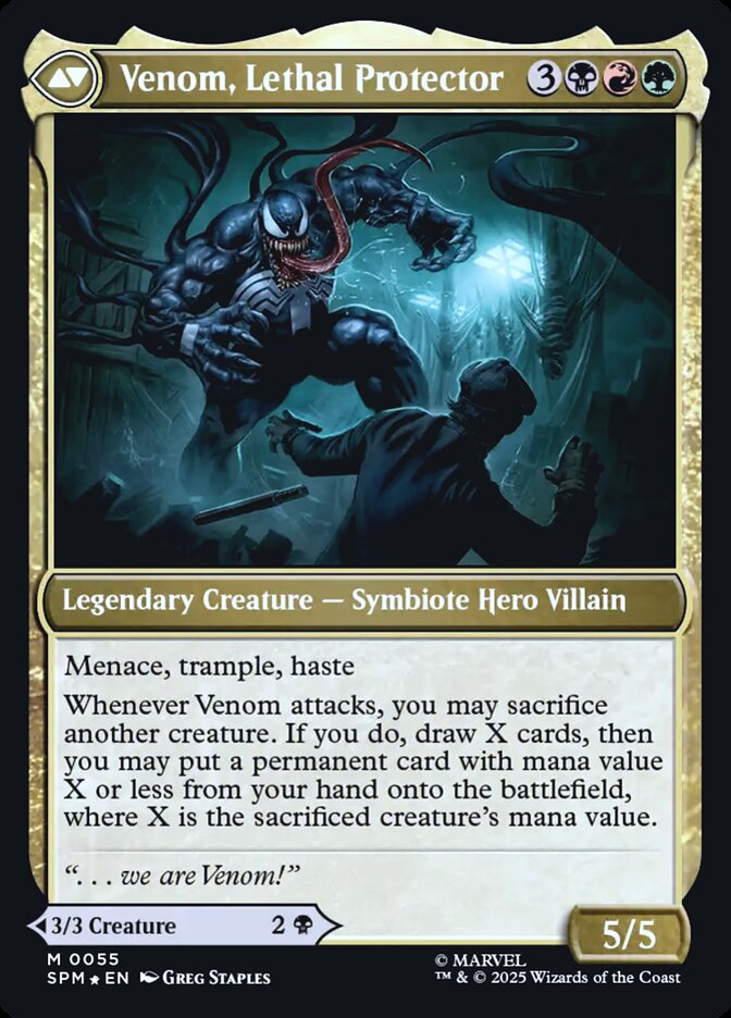 Back face of Venom, Lethal Protector