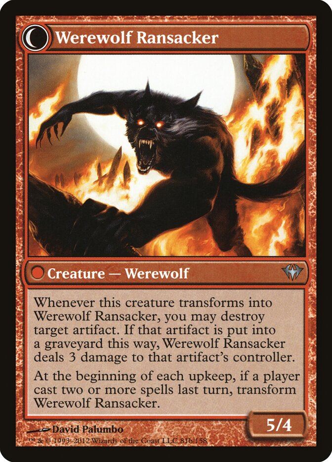 Back face of Werewolf Ransacker