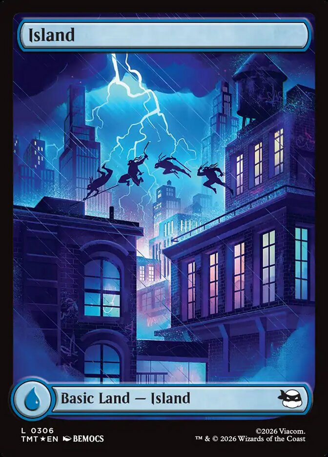 Island (0306) (Surge Foil) (Teenage Mutant Ninja Turtles) Light Play Foil