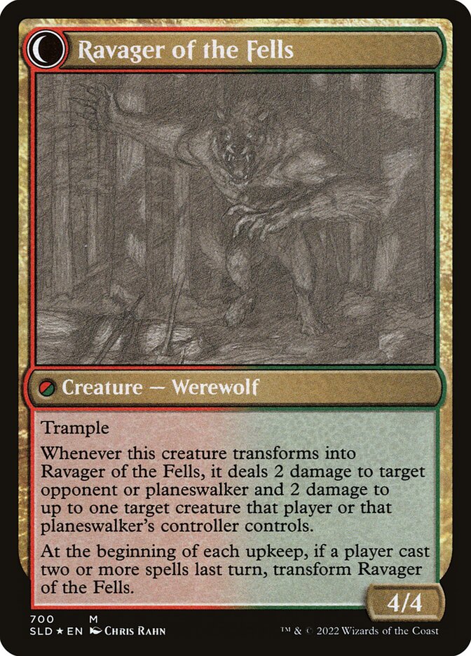 Back face of Ravager of the Fells