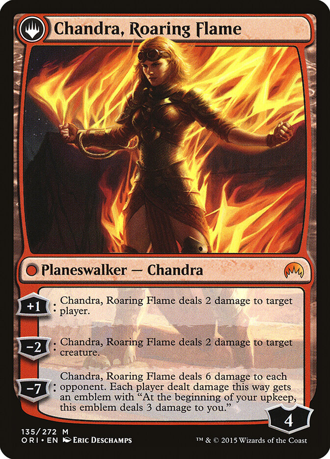 Back face of Chandra, Roaring Flame