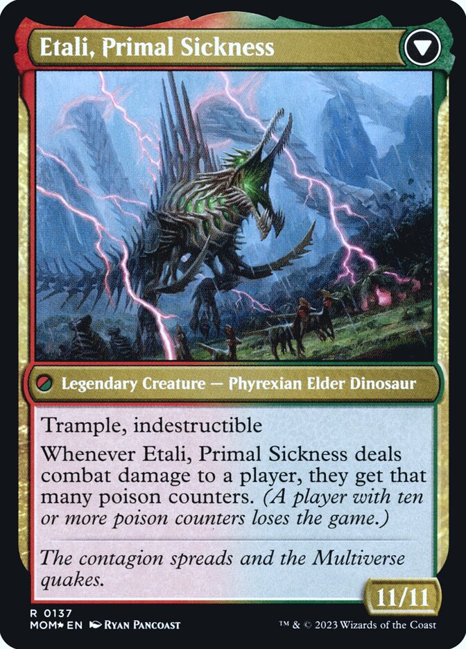Back face of Etali, Primal Sickness