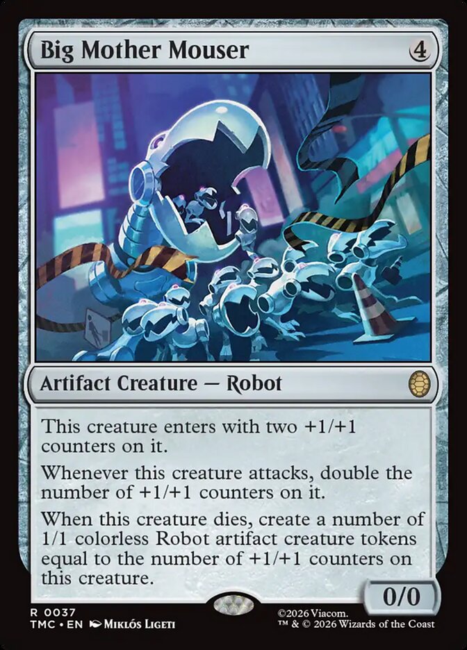 Big Mother Mouser (Surge Foil) (Commander: Teenage Mutant Ninja Turtles) Light Play Foil