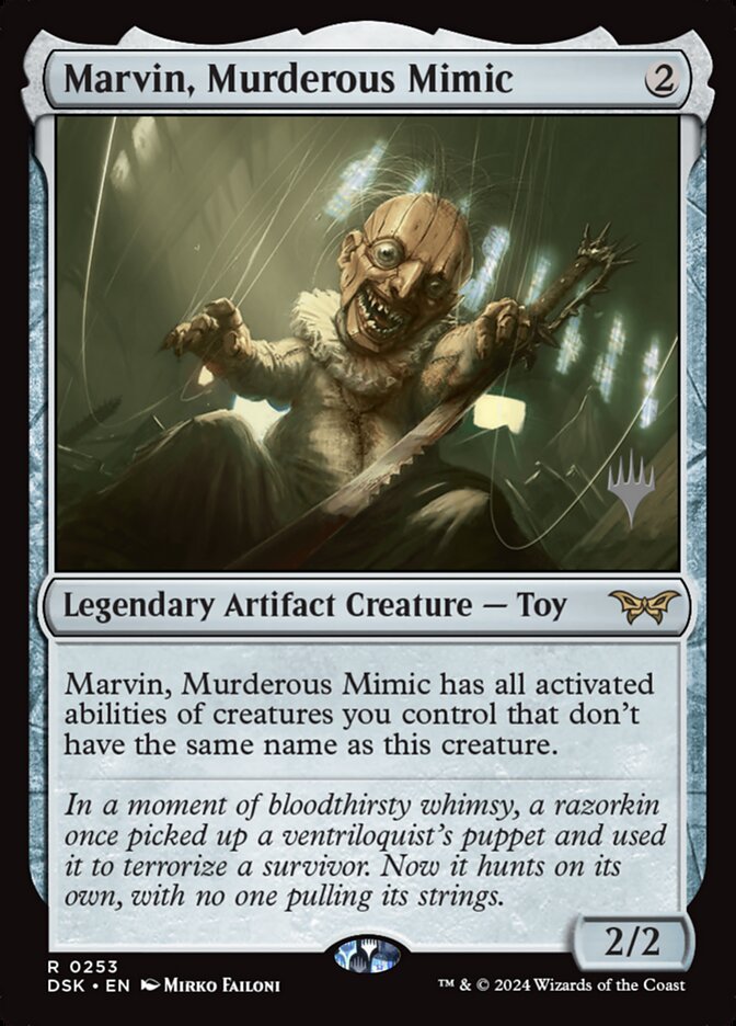 Marvin, Murderous Mimic (Promo Pack: Duskmourn: House of Horror) Light Play Foil