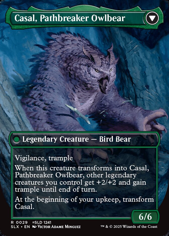 Back face of Casal, Pathbreaker Owlbear