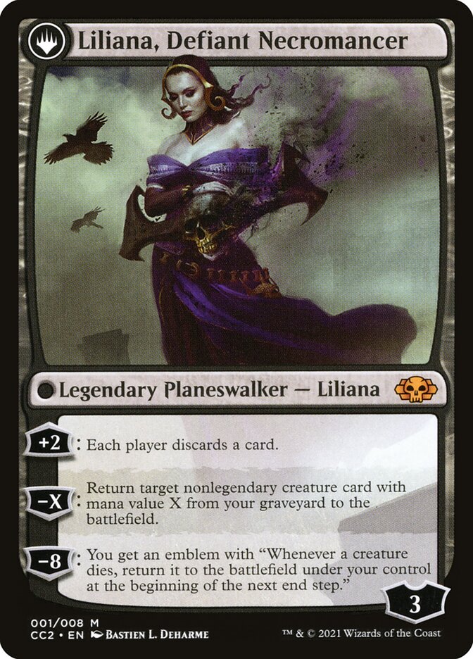 Back face of Liliana, Defiant Necromancer