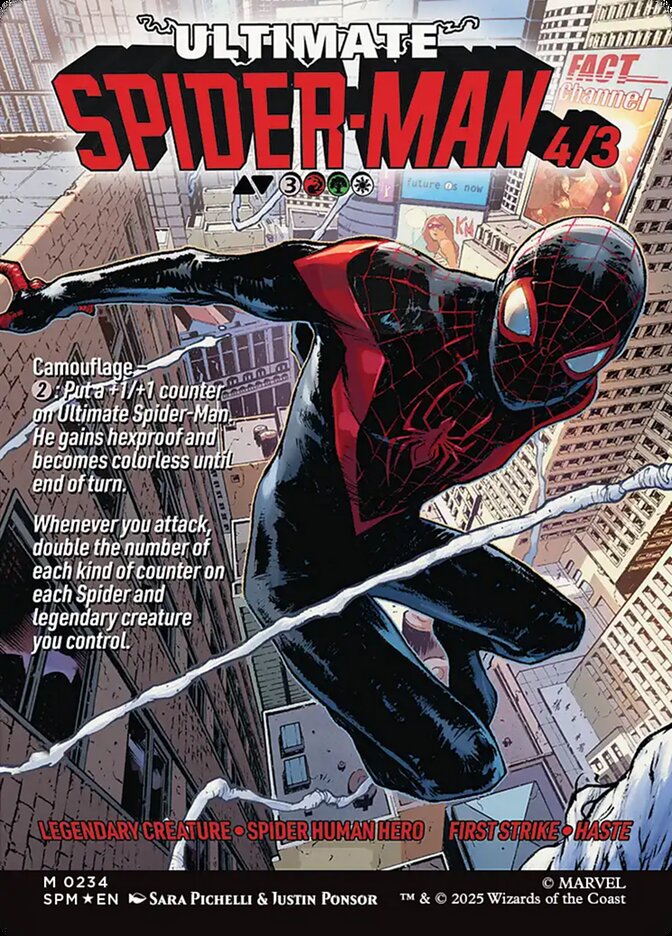 Back face of Ultimate Spider-Man