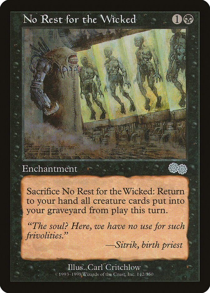 No Rest for the Wicked (Urza's Saga) Light Play