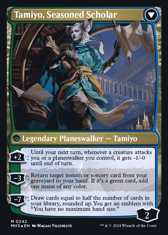 Back face of Tamiyo, Seasoned Scholar
