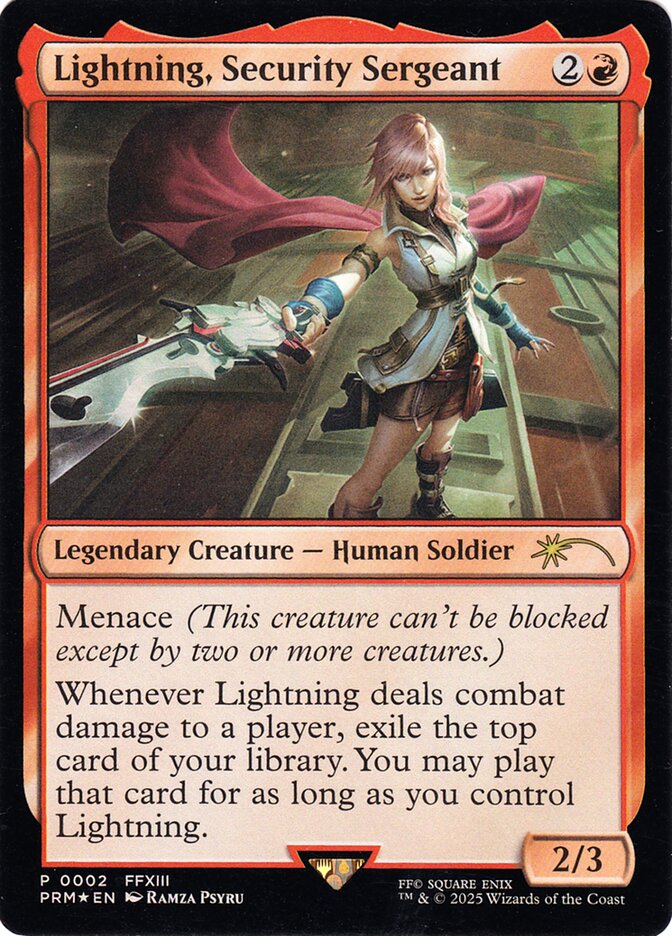 Lightning, Security Sergeant (Costco Bundle) (Promos: Unique and Miscellaneous) Medium Play Foil