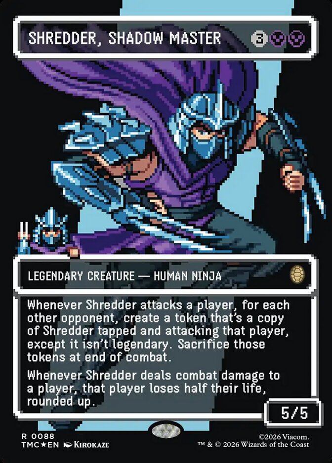 Shredder, Shadow Master (Borderless) (Surge Foil) (Commander: Teenage Mutant Ninja Turtles) Near Mint Foil