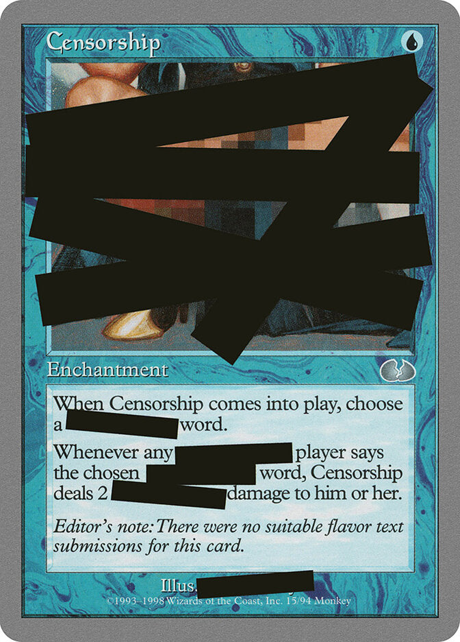 Censorship (Unglued) Heavy Play