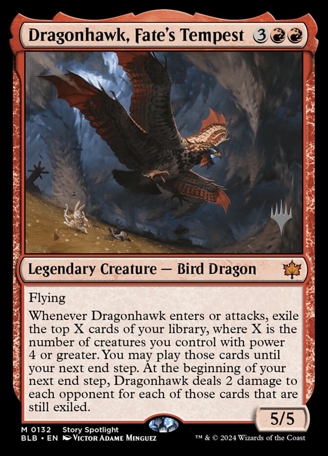Dragonhawk, Fate's Tempest (Promo Pack: Bloomburrow) Light Play