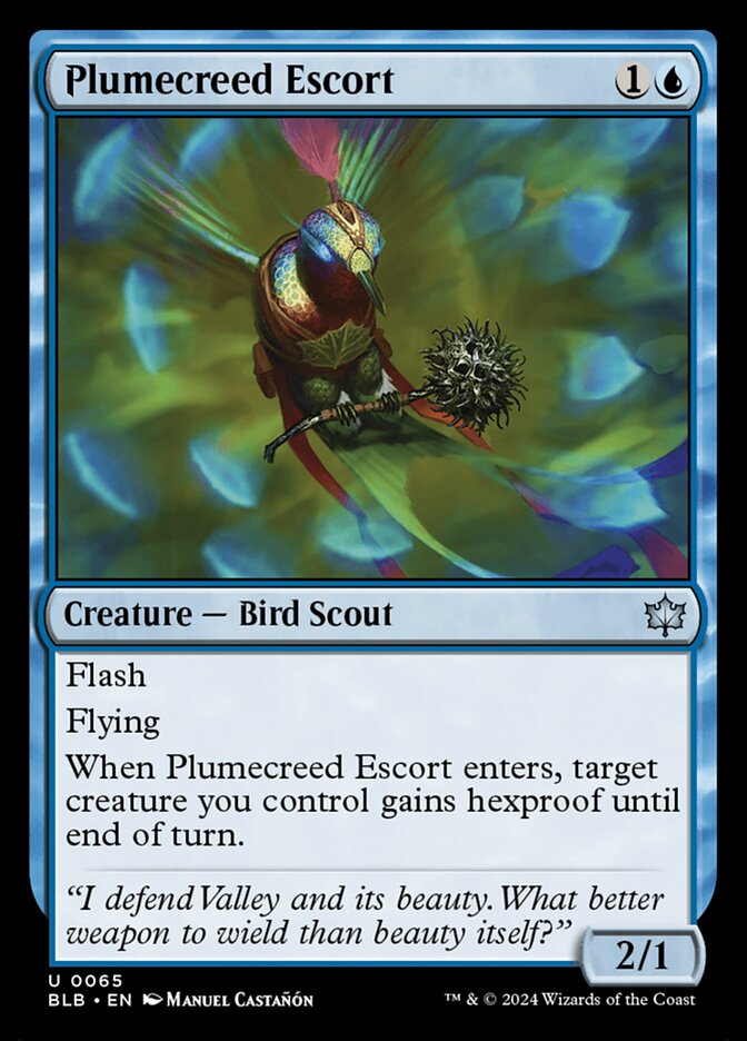 Plumecreed Escort (Bloomburrow) Light Play Foil