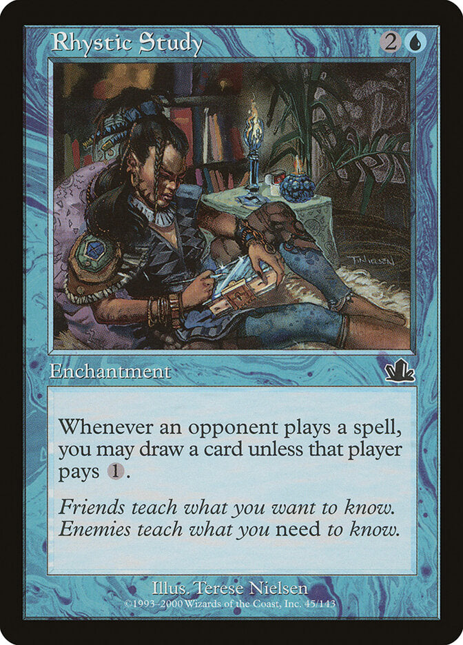 Rhystic Study (Prophecy) Heavy Play Foil
