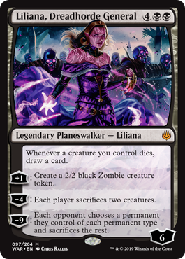 Liliana, Dreadhorde General (War of the Spark) Medium Play