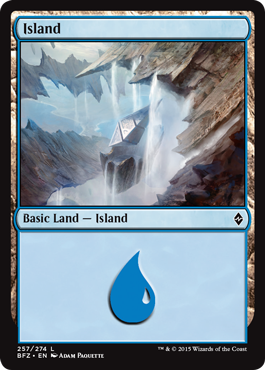Island (257) (Battle for Zendikar) Near Mint