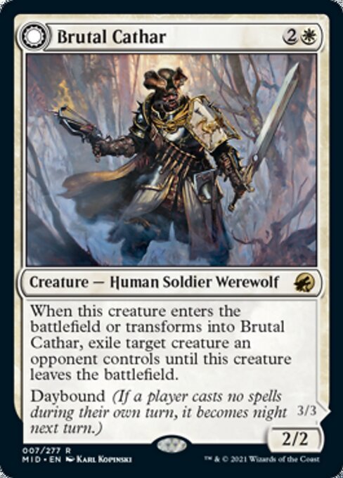 Brutal Cathar / Moonrage Brute (Innistrad: Midnight Hunt) Light Play