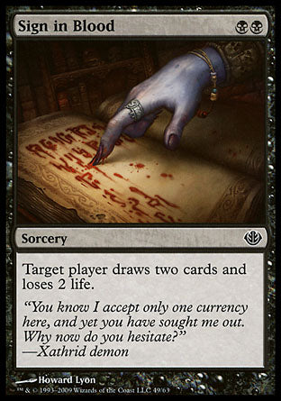 Sign in Blood (Duel Decks: Garruk vs Liliana) Medium Play