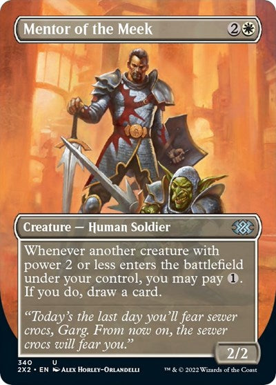 Mentor of the Meek (Borderless) (Double Masters 2022) Light Play Foil