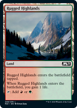 Rugged Highlands (Magic 2021 Core Set) Medium Play