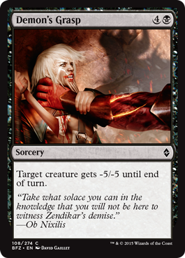 Demon's Grasp (Battle for Zendikar) Medium Play