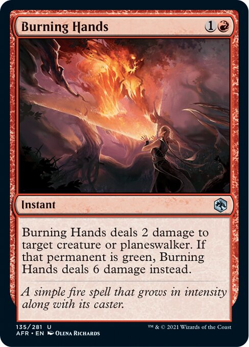 Burning Hands (Adventures in the Forgotten Realms) Near Mint Foil