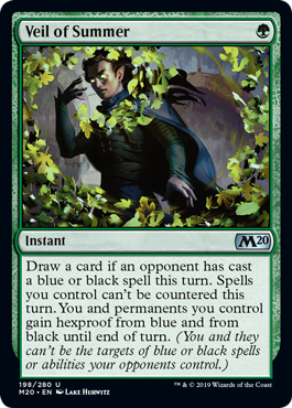 Veil of Summer (Magic 2020 Core Set) Light Play