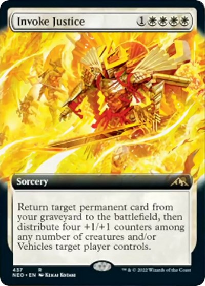 Invoke Justice (Extended Art) (Kamigawa: Neon Dynasty) Light Play