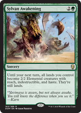 Sylvan Awakening (Dominaria) Light Play