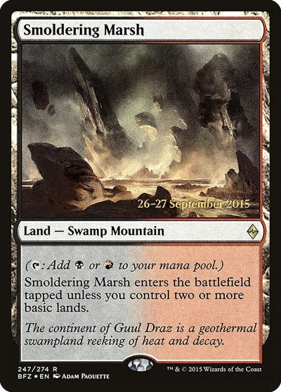 Smoldering Marsh (Promos: Prerelease Cards) Medium Play Foil