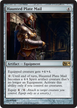Haunted Plate Mail (Magic 2014 Core Set) Light Play Foil