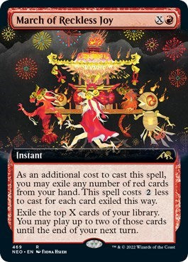 March of Reckless Joy (Extended Art) (Kamigawa: Neon Dynasty) Near Mint Foil