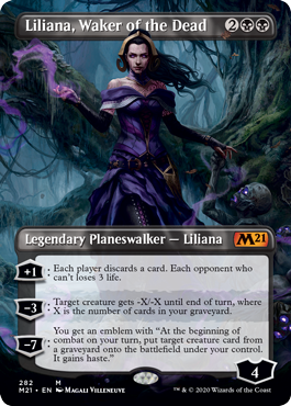 Liliana, Waker of the Dead (Borderless) (Magic 2021 Core Set) Near Mint Foil