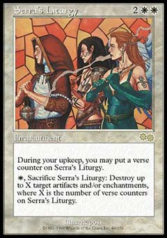 Serra's Liturgy (Urza's Saga) Medium Play