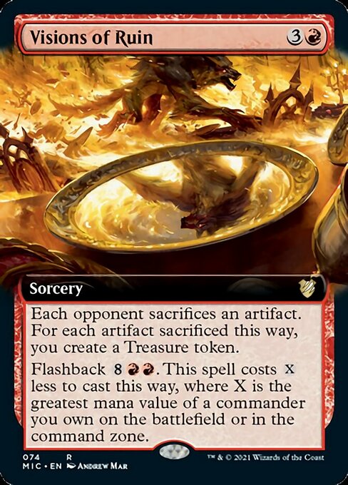 Visions of Ruin (Extended Art) (Commander 2021 Midnight Hunt) Near Mint