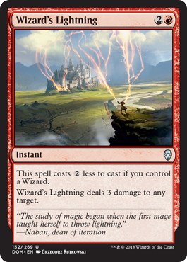 Wizard's Lightning (Dominaria) Light Play Foil
