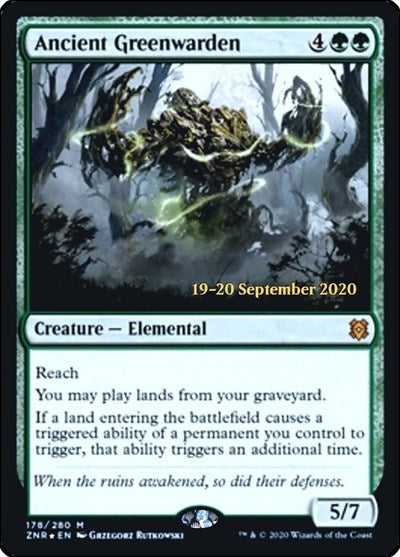 Ancient Greenwarden (Promos: Prerelease Cards) Light Play Foil