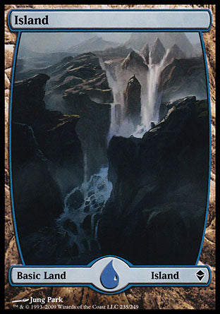 Island (235) (Zendikar) Heavy Play Foil