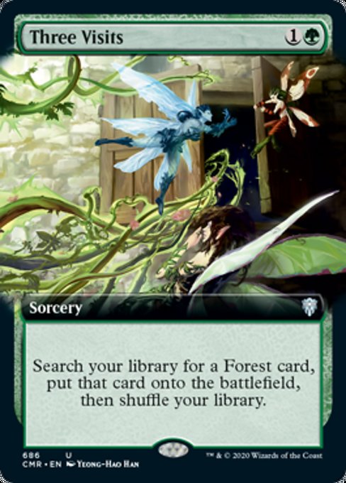 Three Visits (Extended Art) (Commander Legends) Near Mint Foil