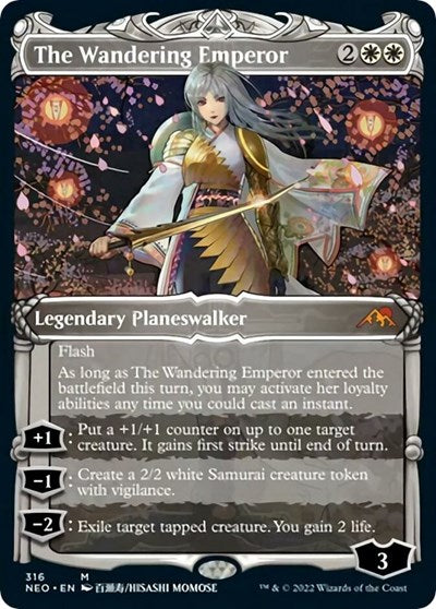 The Wandering Emperor (Showcase) (Kamigawa: Neon Dynasty) Near Mint Foil
